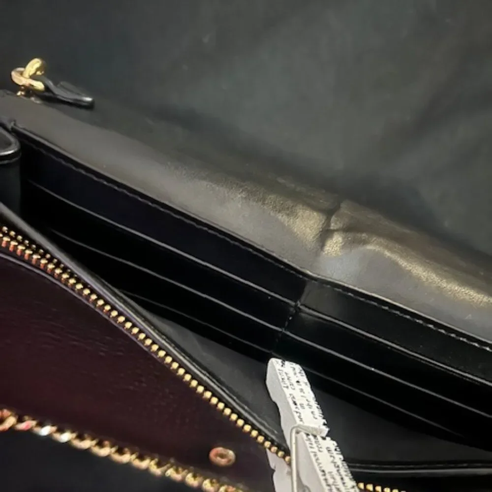 Coach Anna Black Fold Over clutch